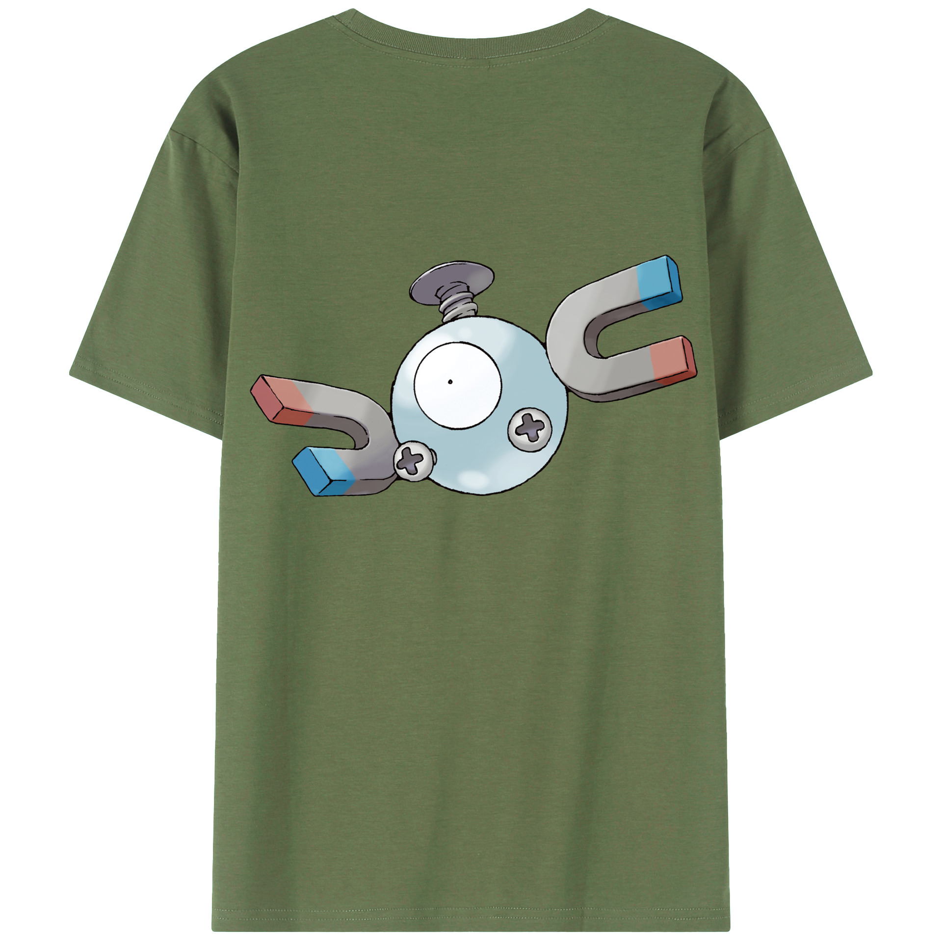 （画像用） ポケットモンスター Pokémon 綿100％ メンズ半袖Tシャツ（バックプリント） 通気性